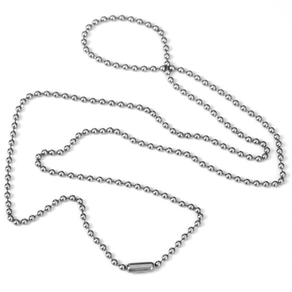 Pure Titanium Bead Chain Necklace, Adjustable Jewelry Chain, Small Bead Ball Chain Necklace, With Gift Box (2.0-4.0mm Beads , 18- 30 inch) (3.0mm 30'' gunmetal) - Image 2