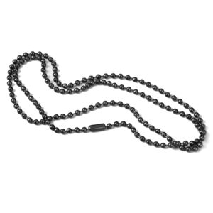 Titanium Bead Chain Necklace, Adjustable Jewelry Chain, Small Bead Ball Chain Necklace, With Gift Box (2.0-4.0mm Beads , 18- 30 inch) (2.4mm 24" black)