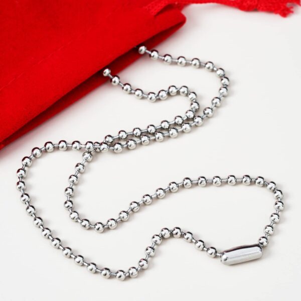 Stainless Steel Ball Bead Chain Adjustable Roller Matching Connectors Jewelry Making for Women Rustproof Clasp Silver (3.0mm 30" silvery) 2 pcs - Image 5