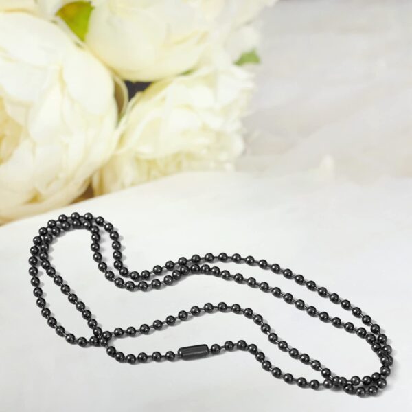 Titanium Bead Chain Necklace, Adjustable Jewelry Chain, Small Bead Ball Chain Necklace, With Gift Box (2.0-4.0mm Beads , 18- 30 inch) (3.0mm 24" black) - Image 4
