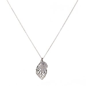 Women Sterling Silver Necklace Leaf Pendant Necklace Delicate Jewelry Birthday Valentine's Day Gift for Daughter Wife Mom