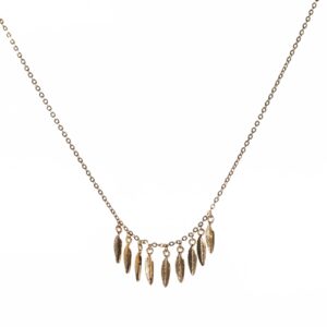 Women Sterling Silver Necklace Leaf Pendant Necklace Delicate Jewelry Birthday Valentine's Day Gift for Daughter Wife Mom (gold)