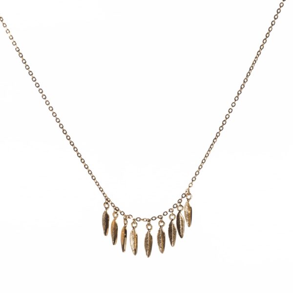 Women Sterling Silver Necklace Leaf Pendant Necklace Delicate Jewelry Birthday Valentine's Day Gift for Daughter Wife Mom (gold)