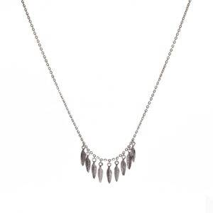 Women Sterling Silver Necklace Leaf Pendant Necklace Delicate Jewelry Birthday Valentine's Day Gift for Daughter Wife Mom (silver)