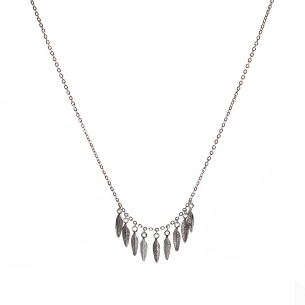Women Sterling Silver Necklace Leaf Pendant Necklace Delicate Jewelry Birthday Valentine's Day Gift for Daughter Wife Mom (silver)