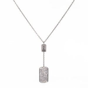 Ladies Sterling Silver Necklace Tag Pendant Necklace Delicate Jewelry Birthday Valentine's Day Gift for Daughter Wife Mom