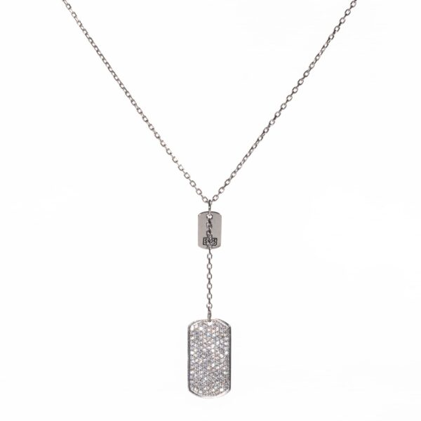 Ladies Sterling Silver Necklace Tag Pendant Necklace Delicate Jewelry Birthday Valentine's Day Gift for Daughter Wife Mom