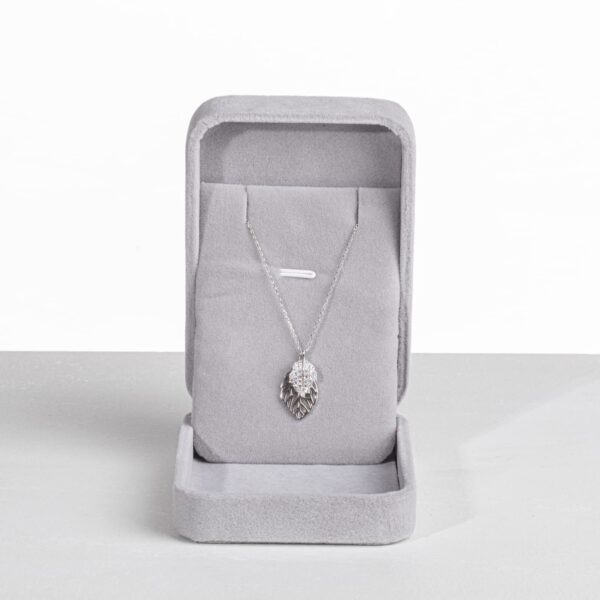 Women Sterling Silver Necklace Leaf Pendant Necklace Delicate Jewelry Birthday Valentine's Day Gift for Daughter Wife Mom - 图片 7