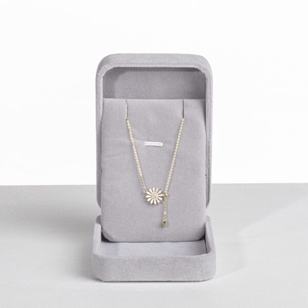 Ladies Sterling Silver Necklace Small Zou Chrysanthemum Pendant Necklace Delicate Jewelry Birthday Valentine's Day Gift for Daughter Wife Mom - 图片 8