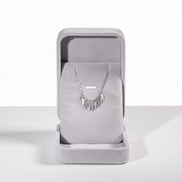 Women Sterling Silver Necklace Leaf Pendant Necklace Delicate Jewelry Birthday Valentine's Day Gift for Daughter Wife Mom (silver) - 图片 8