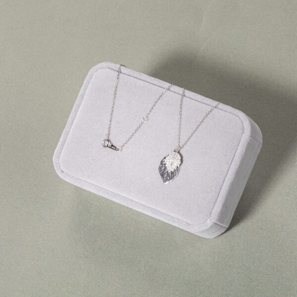Women Sterling Silver Necklace Leaf Pendant Necklace Delicate Jewelry Birthday Valentine's Day Gift for Daughter Wife Mom - 图片 5