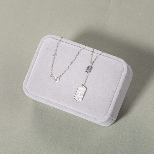 Ladies Sterling Silver Necklace Tag Pendant Necklace Delicate Jewelry Birthday Valentine's Day Gift for Daughter Wife Mom - 图片 6