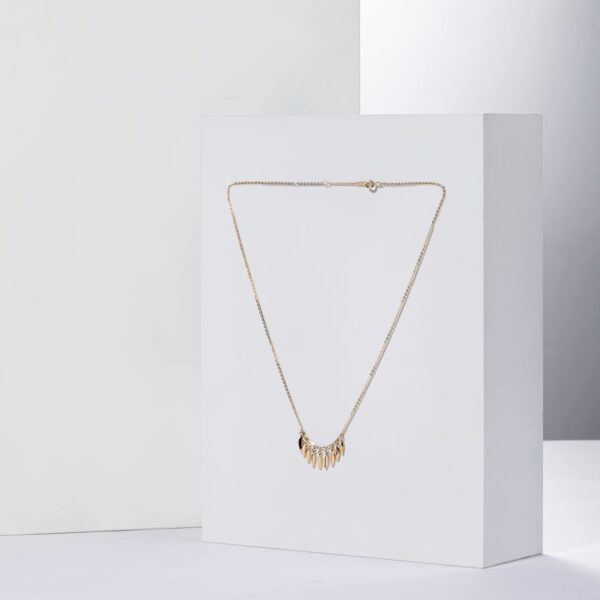 Women Sterling Silver Necklace Leaf Pendant Necklace Delicate Jewelry Birthday Valentine's Day Gift for Daughter Wife Mom (gold) - 图片 3