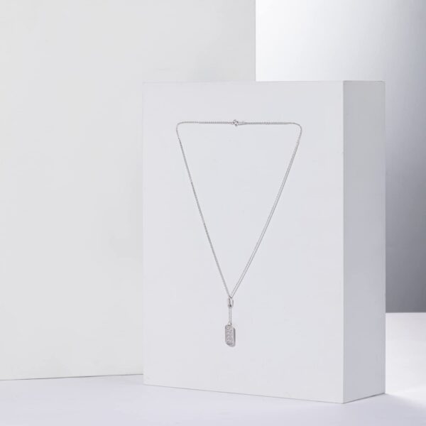 Ladies Sterling Silver Necklace Tag Pendant Necklace Delicate Jewelry Birthday Valentine's Day Gift for Daughter Wife Mom - 图片 4