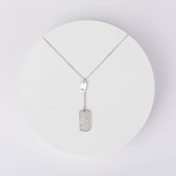 Ladies Sterling Silver Necklace Tag Pendant Necklace Delicate Jewelry Birthday Valentine's Day Gift for Daughter Wife Mom - 图片 3